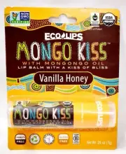 Eco Lips Mongo Kiss VANILLA HONEY Lip Balm Mongongo Oil Organic .25 oz/7g New