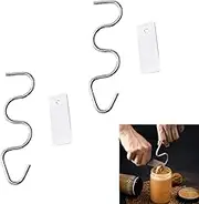Wangjue 2pcs Stainless Steel Peanut Butter Mixer Tool, Stirrer with Scraper, Multipurpose Butter & Jam Mixing Tool