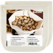 Oksoar Nut Milk Bag for Straining Reusable (2 Pack) Organic Cheesecloth 100% Unbleached Natural Pure Cotton Nut Bag Strainer for Straining Milk, Celery Juice, Coffee, Yogurt and Cheese Making 12"x12"