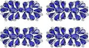 uxcell 4Pcs Rhinestone Crystal Applique, Rhinestone Iron on Patch, Bow Hot Fix Crystal Sewing Applique for Bridal Sash Wedding Dress Shoes Bags, Sapphire Blue