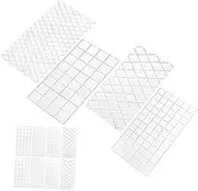 Ciieeo 12pcs Fondant Mat: DIY Cake Molds Grid Texture Impression Mat - Fondant Stamp Mold for Cake Decorating Chocolate Baking Supplies