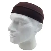 PLAIN HEADBAND Elastic Stretch Sports Yoga Hair Band Unisex 8cm Wide Wrap Brown