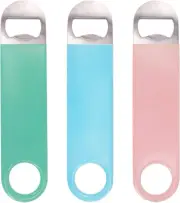 3 Pack Heavy Duty Stainless Steel Flat Bottle Opener, Solid and Beer Openers, 7