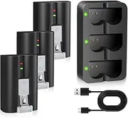 PoweLyt 3 Packs for Ring Battery 6040mAh Replacement Video Doorbell Battery and 3-Channel Charger Station Compatible with Video Doorbell 2/3/4/3 Plus,Stick Up Cam/Solar(All gens),Peephole Cam