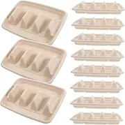 TOPPERFUN 50pcs Disposable Taco Holders with Dividers Practical Taco Rack for Parties Food Snacks for Effortless Serving