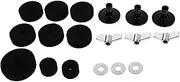 CIMAXIC 18pc Drum Set Felt Pad Set Nuts and Washers Black Drum Kit Accessories