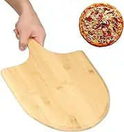 Hevtsde Pizza Peel with Long Handle Bamboo Pizza Spatula Bevelled Pizza Peel Paddle Multifunctional Pizza Turning Peel Hanging Pizza Shovel Pizza Paddle for Home Kitchen Pizza Cake 40×28×0.8cm
