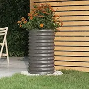 Raised Garden Bed, Elevated Planter Box Plant Container Powder-Coated Steel 40x40x68 cm Grey
