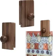 Anfu Large Quilt Clips for Hanging, Tapestry Wall Hanger, Walnut Wood, Brown, 2-Pack (Screw-In)