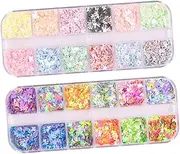 minkissy 2 Pack Manicure Set DIY Nail Sequins Art Glitter Butterfly Decor Versatile Nail Art Accessories