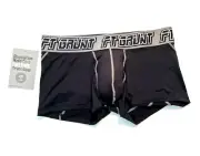 FORT TROFF Size XXL Grunt Corp Mesh Boxer Brief/Trunks - Black/Gray/White -Pouch