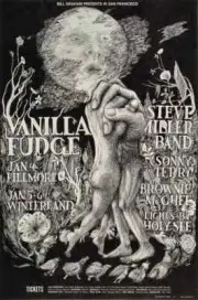 ^ ORIGINAL MUSIC POSTER: VANILLA FUDGE 1968 STEVE MILLER Fillmore SAN FRANCISCO