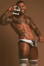 [O328] Handsome Man Cute Model Showing Off Body Male Physique Photography