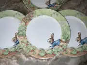 Peter Rabbit Dinner Plates Spring Garden The World Of Beatrix Potter Set 4 New