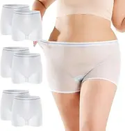 CARER Healthcare Incontinence Pregnancy 6Pack Mesh Postpartum Underwear Breathable,High Waist C section Underwear, White, Large