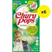 Inaba Churu Pops Tuna with Chicken Cat Treats 60g x 6 (+_+)