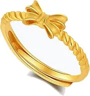 [HUASAI] Bow Ring for Women Gold Bow Rings Rhinestone Full Finger Ring Vintage Ribbon Ring Boho Promise Rings for Teen Girls Bridesmaid Jewelry Birthday Gifts