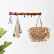Hanging Coat Rack Wall Hooks for Coats Bamboo Wall Hooks for