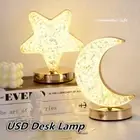 LED Table Lamp Crystal Night Light Touch Control USB Rechargeable Bedside Lamp