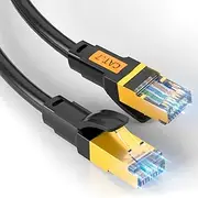 Relper-Lineso Cat7 Ethernet Cable 25Ft High Speed 10Gbps 600MHz Shielded Ethernet Cord LAN Cable with RJ45 Round Internet Cables Black Network Cable for Computers Routers(25Ft R-B)
