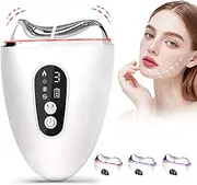 EMS Gua Sha, Robofun Cold Heat Face Massager Gua Sha Electric with 3 Vibration & LCD Screens, Red, Blue, Purple, Face Massager for Face, Anti Wrinkle Anti Ageing