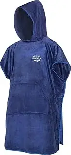 Aqua Speed Poncho Microfibre Towel with Hood Men's Size XL 95 x 240 cm Quick Drying Perfect for Sports, Travel, Camping Navy