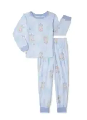 Disney Girls Frozen 2 Pajamas Set Size 10-12 NWT Elsa Soft Blue Waffle Knit