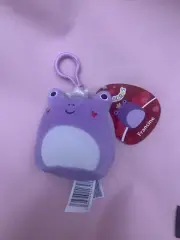 Squishmallow Kellytoy Mini Plush Clip On 3.5" Francine the Frog Valentines 2024