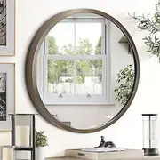 JJUUYOU Circular Wall Mirror Decorative Round Mirror for Bathroom Round Mirror Small Coffee Decor Circle for Wall Metal Framed Make up Mirror for Farmhouse Living Room Bedroom Dorm