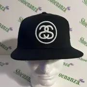 Stussy Hat Adjustable Snapback Black Double SS-Link SU16 Cap Flat Brim OSFM