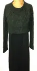 New Womens NWT PrAna Everly 2 Piece Detachable Tank Sweater Dress Black L Green