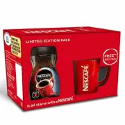 NESCAFE Classic Instant Coffee, 100g Jar with Free Red Mug