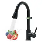 Black Kitchen Faucet with Pull Down Sprayer, Industrial Commercial Stainless ...