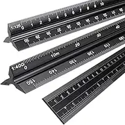 OwnMy 30CM Solid Aluminum Metric Triangular Architect Scale Ruler Set, Architectural and Engineer Scale Ruler Set Professional Laser Etched Scales Drafting Rulers for Blueprints and Civil Engineering