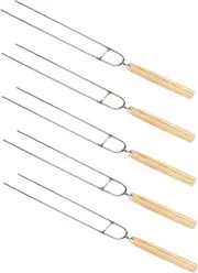 5PCS Stainless Steel Non Magnetic U Shaped BBQ Skewers Heavy Duty Barbecue Needles for Chicken Wings Lamb Leg Rustproof Easy to Clean Grilling Tools