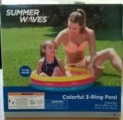 Summer Waves Colorful 3-Ring Desing Pool for Toddler