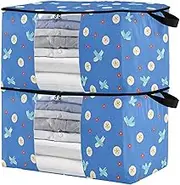 sanluoli 90L 2 Pack Organizer Under Bed with Reinforced Handles, clear window Closet Drawer Storage