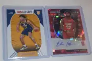 2020-21 Panini NBA Hoops #224 Elijah Hughes & Prizm Draft Red Ice Auto 2 Cards