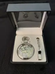 Deer Pocket Watch NEW in Box Silvertone Coppertone Vintage NWT