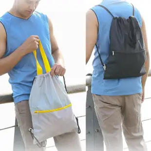 【Jarvis 賈維斯】束口背包 手提袋雙用 安全反光側條(1入)