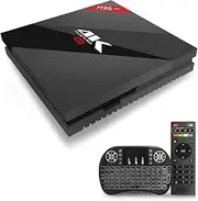 Android TV Box H96 pro+(3G+32G) Android 7.1 Smart TV H.265 4K Player HDMI2.0 Dual-Band Wi-Fi and Bluetooth 4.1 with Wireless Keyboard Remote Aoxun