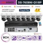 Hikvision 8CH 4K ColorVu Home CCTV Security System 8MP IP Camera Mic PoE Outdoor