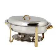 Thunder Group SLRCF0836GH 6 QT. Gold Accented Oval Chafer-SLRCF0836GH