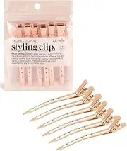 Kitsch Duck Billed Hair Clips for Styling, Metal Hair Clips for Women, Alligator Hair Clips, Hair Roller Clips & Hair Clips for Makeup, Hair Styling Clips for Hair Sectioning, 6pcs (Rose Gold)