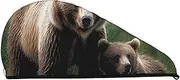 GDSHJKLW A Mother and A Cub Bears Drying Hair Caps Super Absorbent Soft Hair Drying Towel Quick Dry Coral Velvet Hair Drying Cap Hair Turban for Women Wet Hair Long Thick Hair