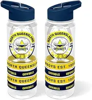 North Queensland Cowboys NRL Rugby League Tritan Bottle with Rubber Bands