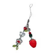 Strawberry Butterfly Bead Hanging Charm Beaded Keychain Bag Pendant