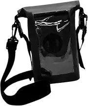 Waterproof Phone Pouch Phone Bag Universal Crossbody Bag Adjustable Lanyard Cellphone Dry Bag for Kayaking Canoeing Beach, Black