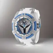 NEW Invicta Men's 52mm Star Wars BO-KATAN Silver Tone White Strap LE SS Watch !