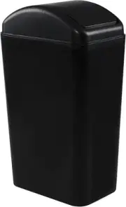 Cand 14 L Small Plastic Trash Can, Slim Swing Lid Trash Bins(Black)